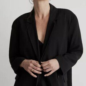 Madewell  Relaxed Blazer in Softdrape Women's  M Black #630